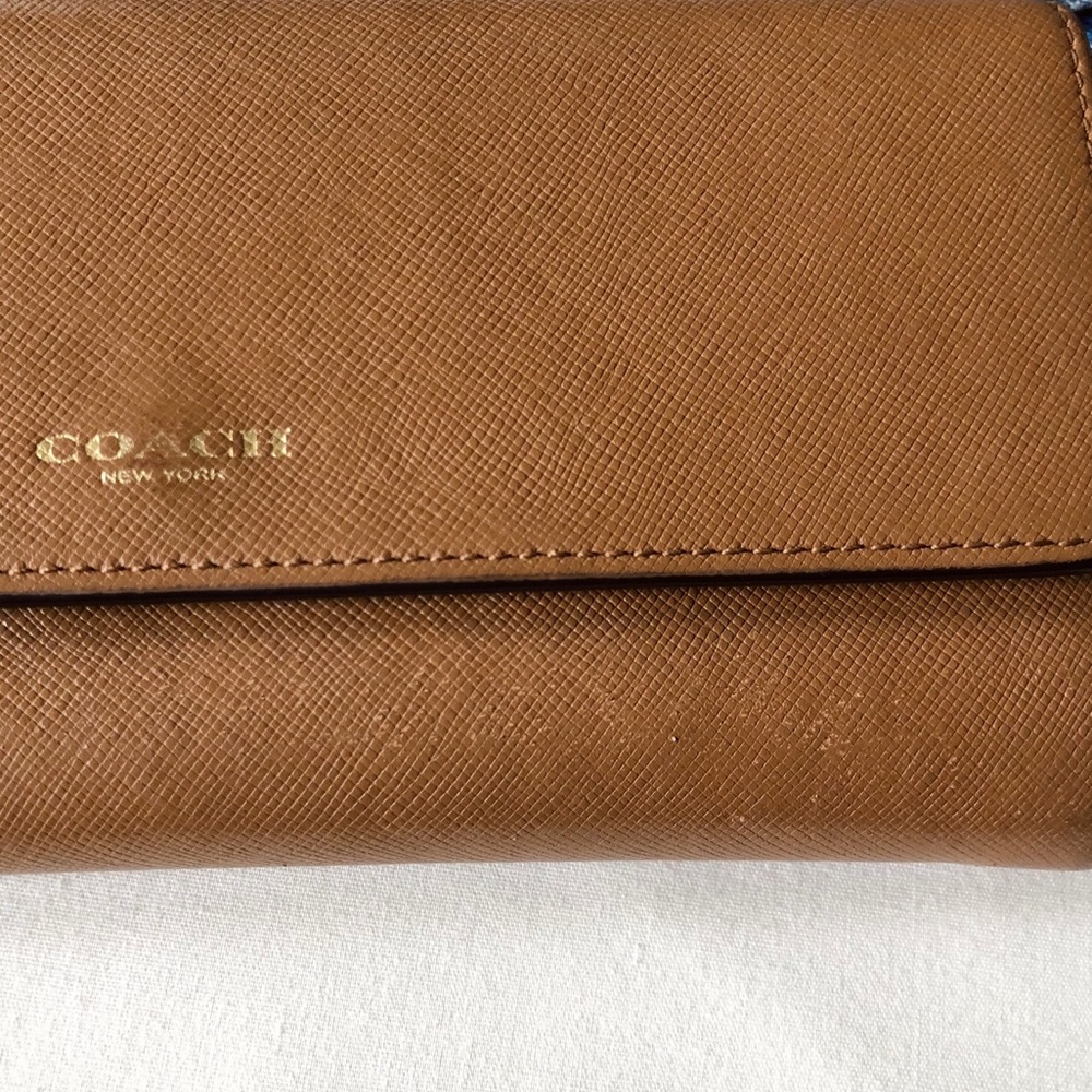 👜Coach Slim Brown Leather Envelope Wallet👜 - Picture 4 of 7